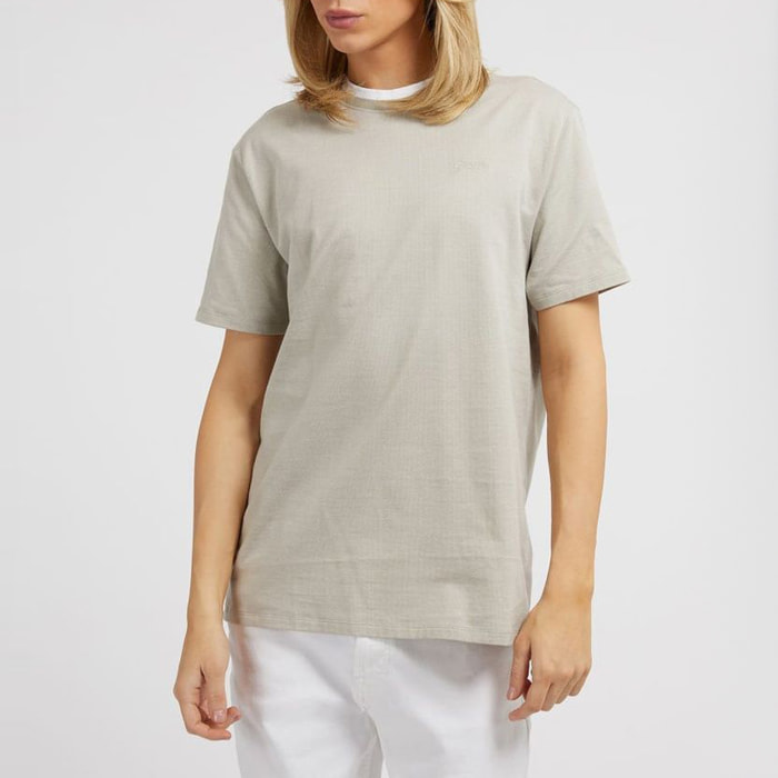 T-shirt - logo - 100% coton - grège