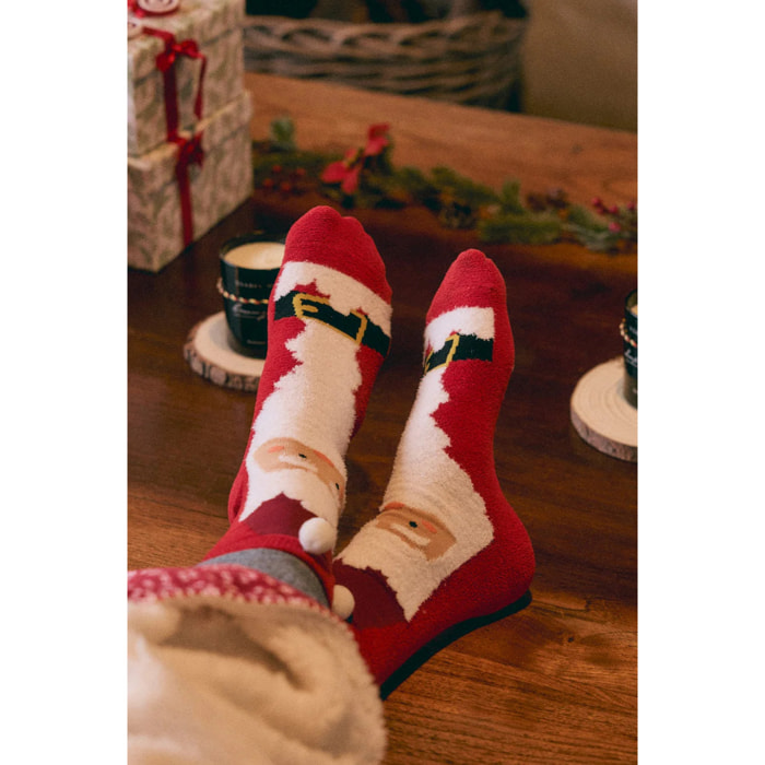 Calzini antiscivolo da uomo con stampa natalizia di Babbo Natale