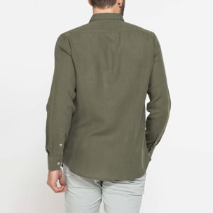 CAMICIA IN LINO E LYOCELL A MANICA LUNGA DA UOMO