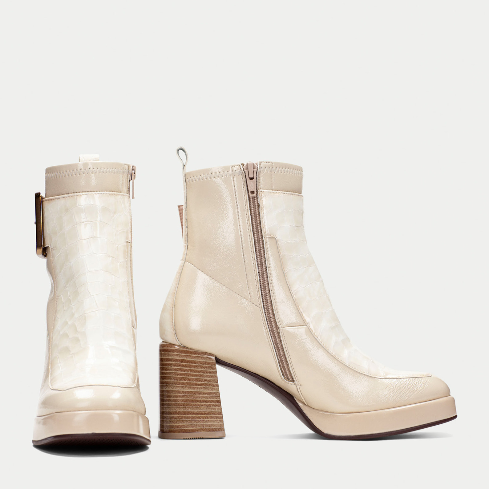 Botin Tokio Marfil beig 7 cm