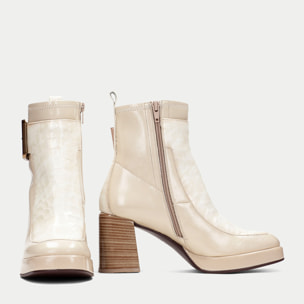 Botin Tokio Marfil beig 7 cm