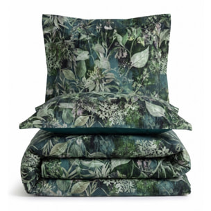 Parure housse de couette et taies oreiller 100% Satin de Coton imprimé