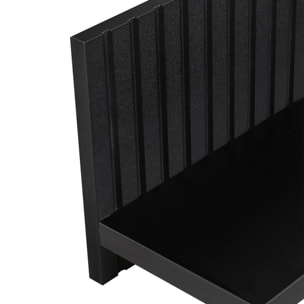 Mensola da muro moderna in legno noce e nero 110x20x25 cm – Toledo