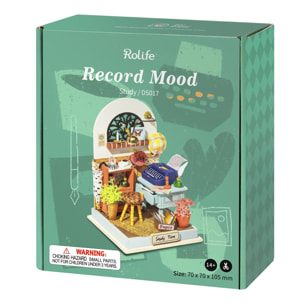 Record Mood (estudio). Casa de muñecas maqueta de madera para pintar y montar. 57 piezas.