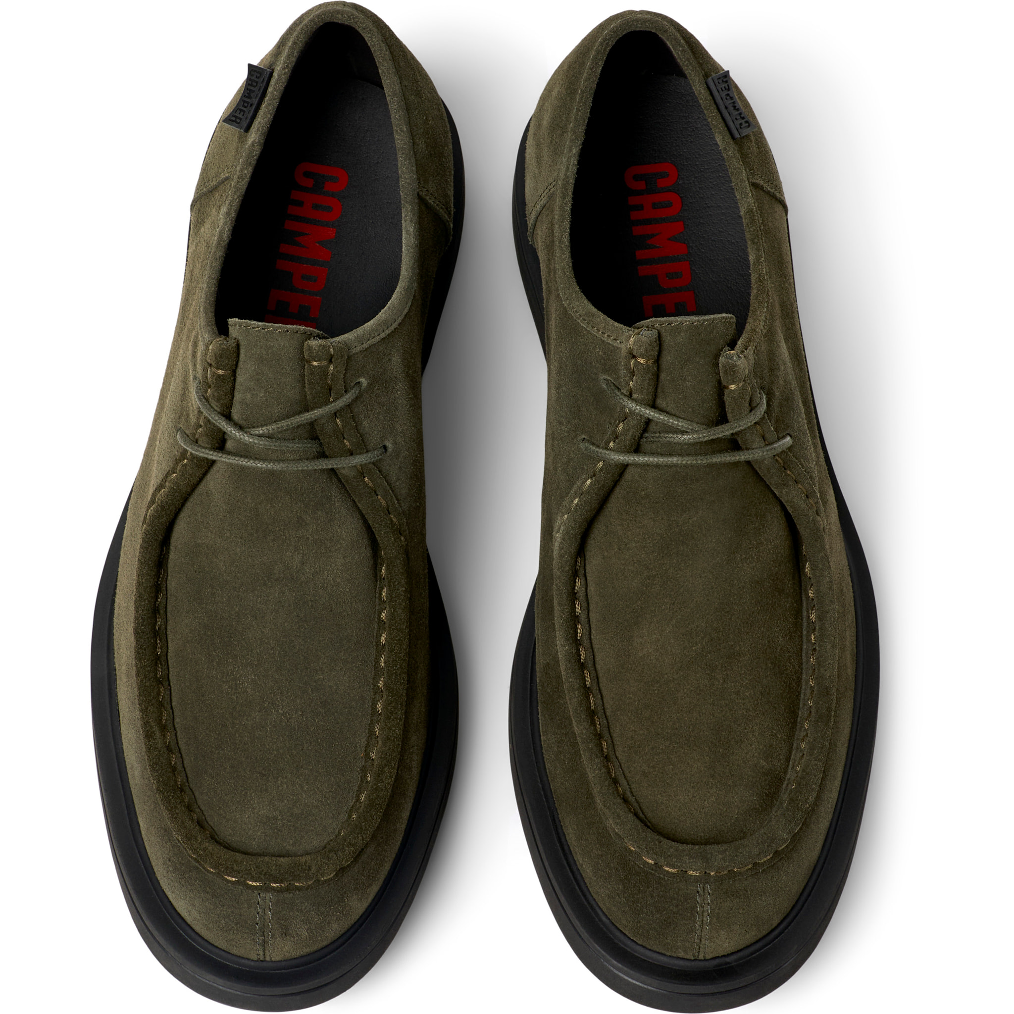 Zapatos de cordones - CAMPER Norman - Verde - Piel de ante