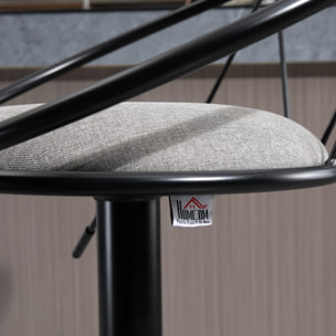 Lot de 2 tabourets de bar – Style néo-rétro – Réglables et pivotants