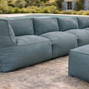 VERONE Salon de jardin modulable 5 places vert en tissu déperlant