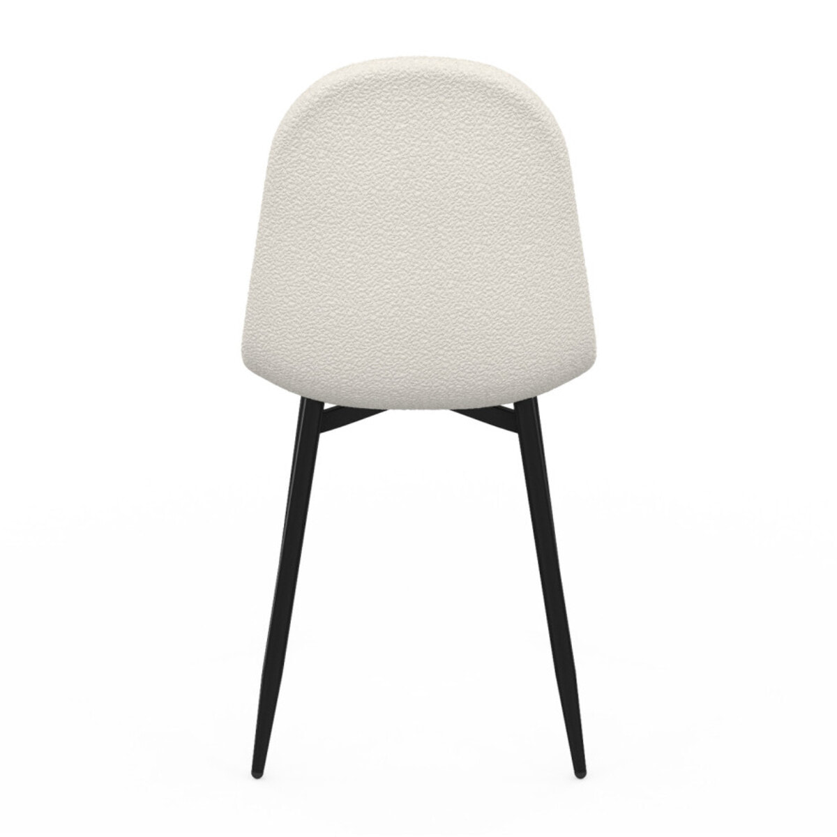 Chaises Sofia - Blanc bouclette - pieds noirs