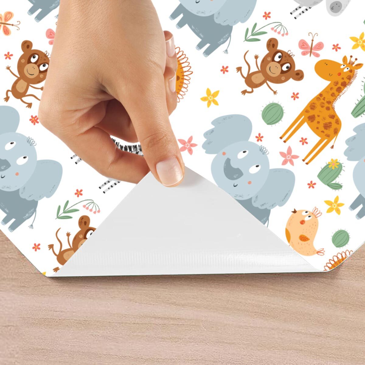 Rouleau revêtement adhésif vinyle au mètre - Sticker lavable Cuisine Meuble Armoire Porte - ANIMAUX EXOTIQUES