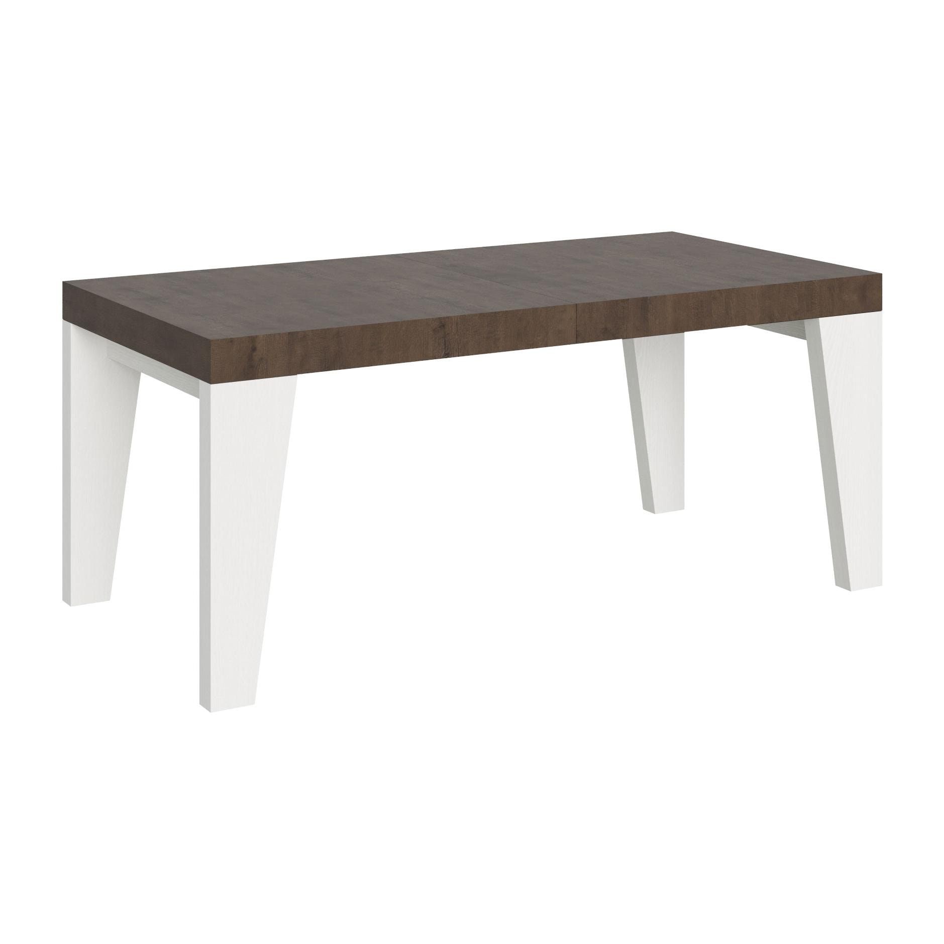 Mesa extensible 90x180/440 cm Naxy Mix tapa Nogal patas Fresno Blanco