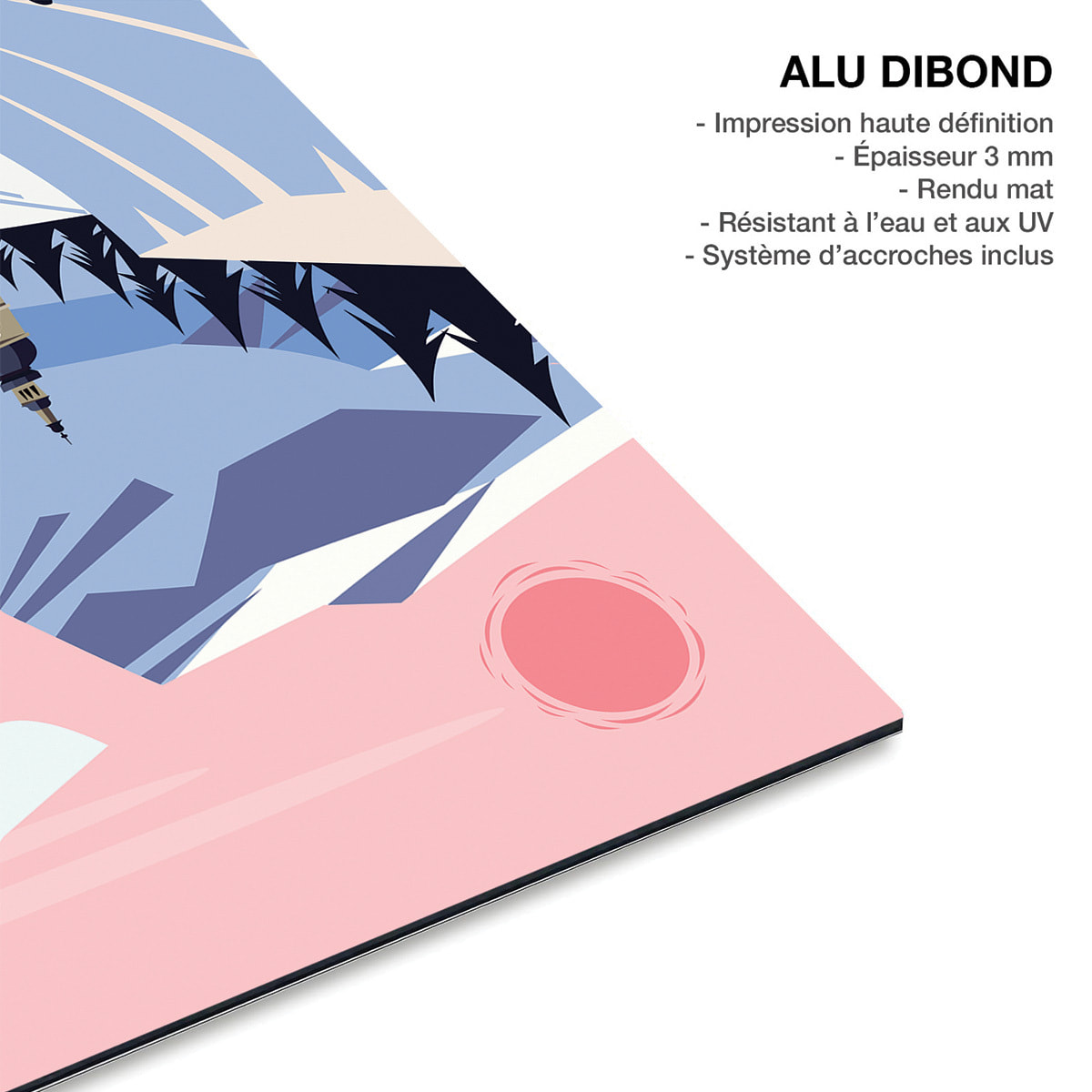 Tableau les alpes La Clusaz enneigé Tableau alu Dibond