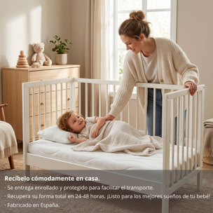 Colchón de Cuna/Maxicuna - 12 cm de altura - Ergonómico y Transpirable - Firmeza Media - Dreams