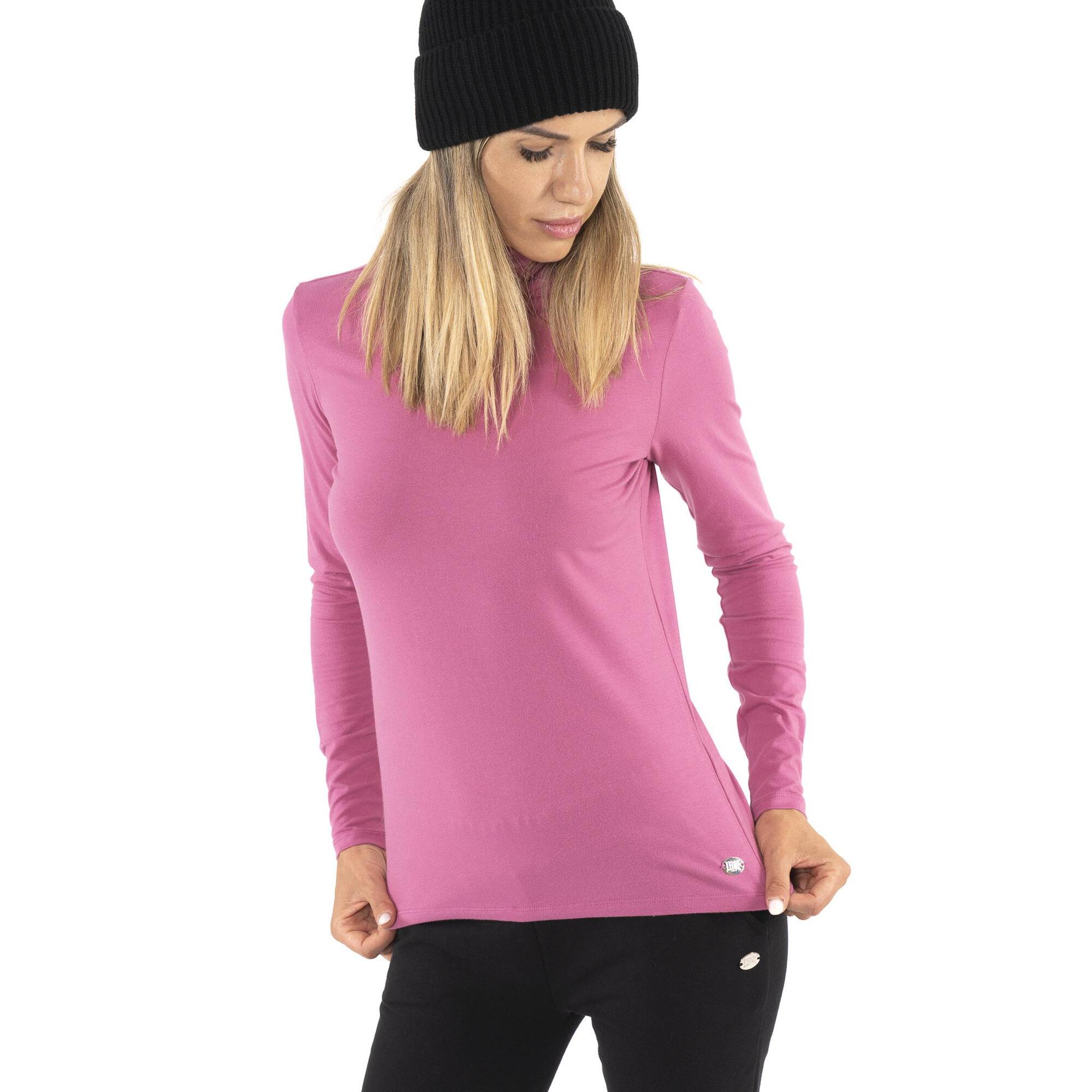 Camiseta de manga larga con cuello alto para mujer "Never Without"