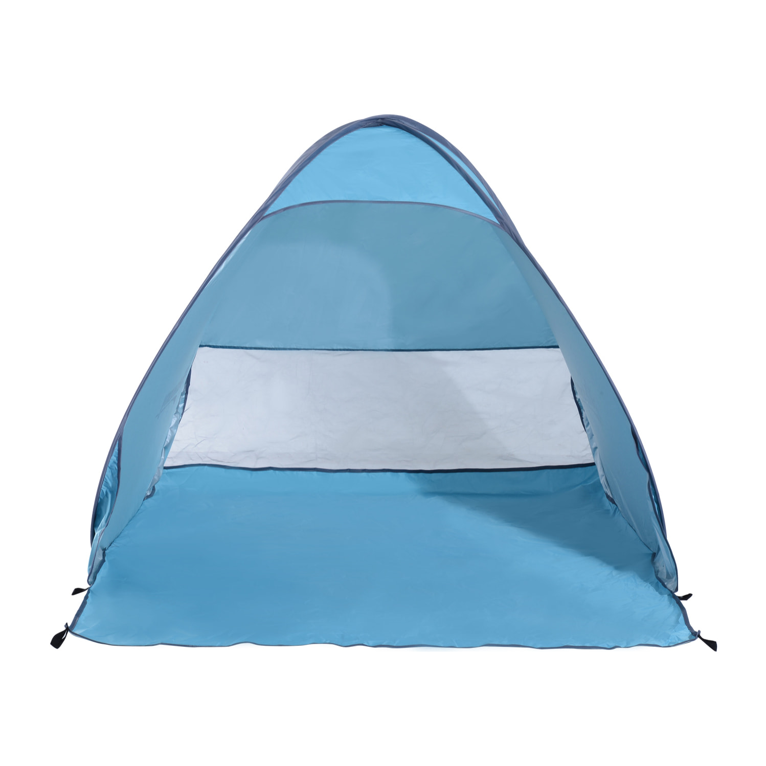 Abri de plage tente de plage pliable pop-up automatique instantané protection UV fenêtre arrière grand tapis de sol bleu ciel
