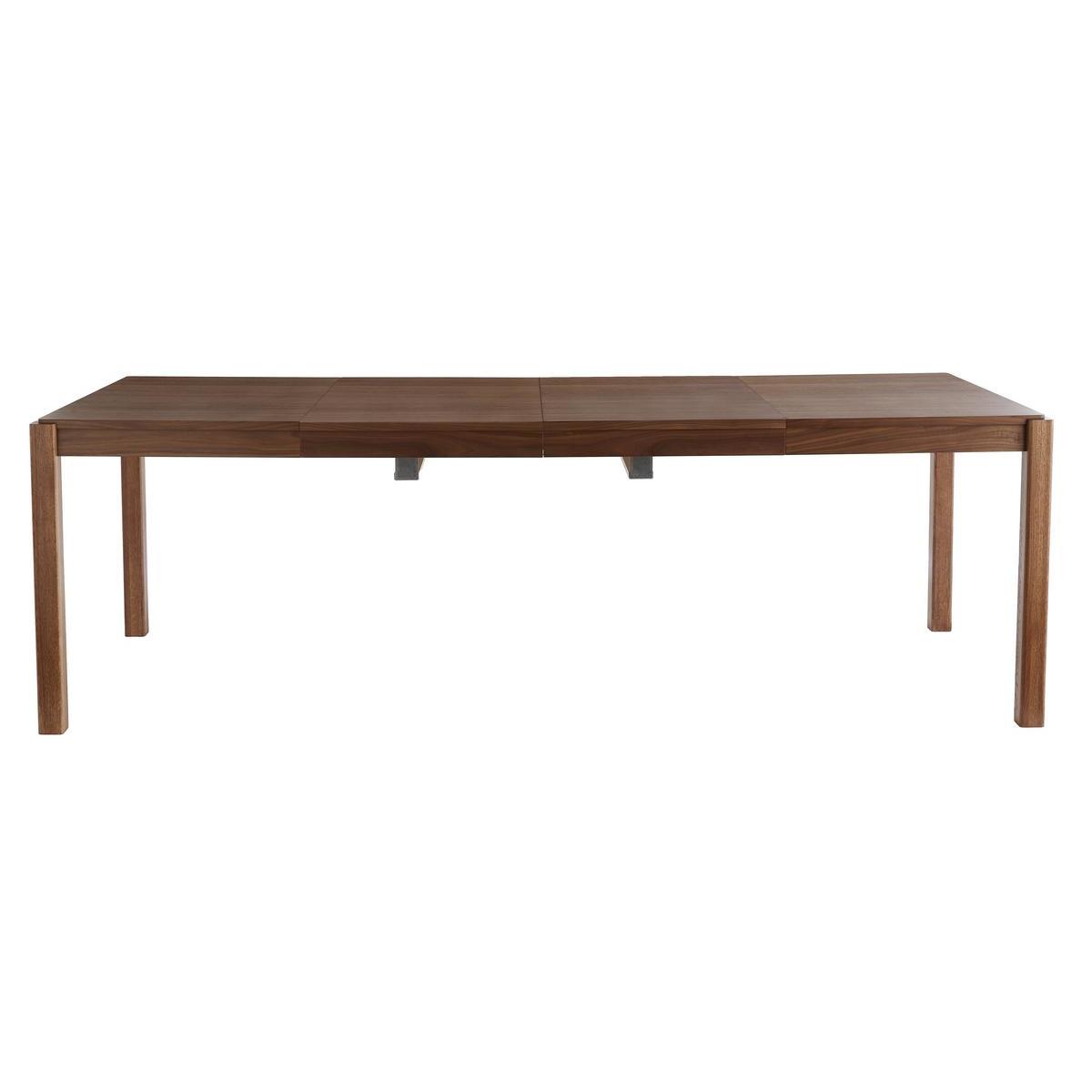 Table à manger extensible rallonges intégrées en bois foncé noyer rectangulaire L125-238 cm AGALI