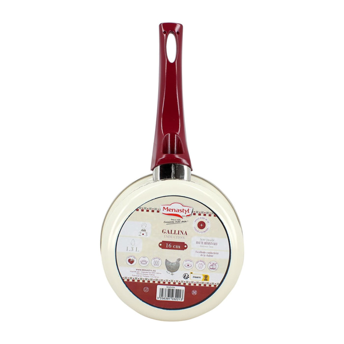 Casserole en acier émaillé 16cm - tous feux GALLINA