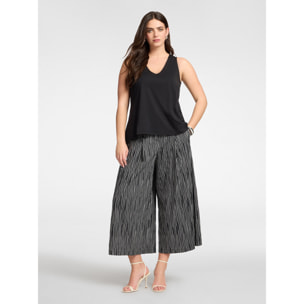 Elena Mirò - Top mezcla lyocell con escote en V - Negro