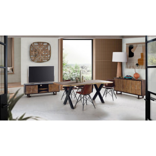 Table salle à manger - Bois d'acacia et métal