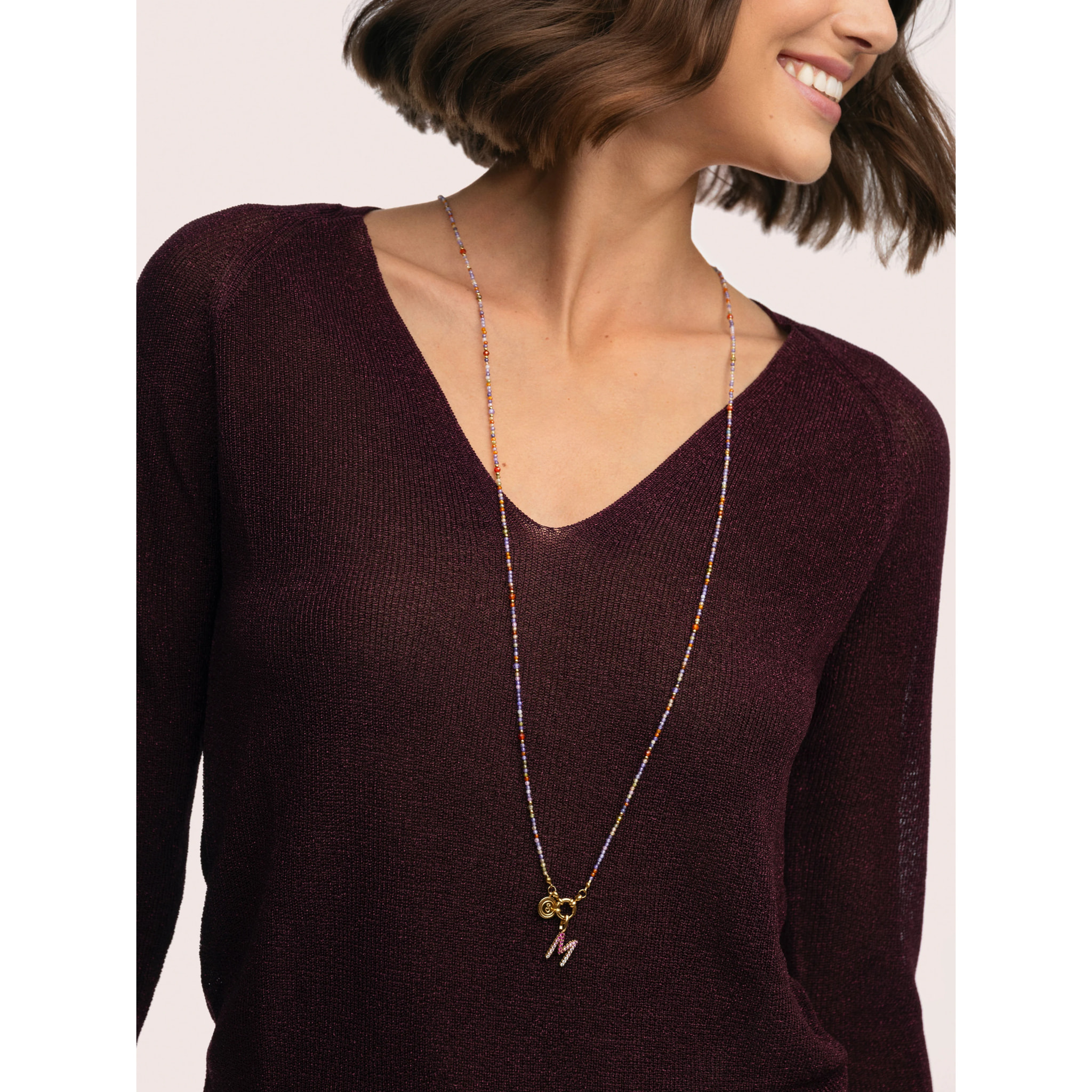 Collana Long Full Crystal Summer Acciao Placcato Oro