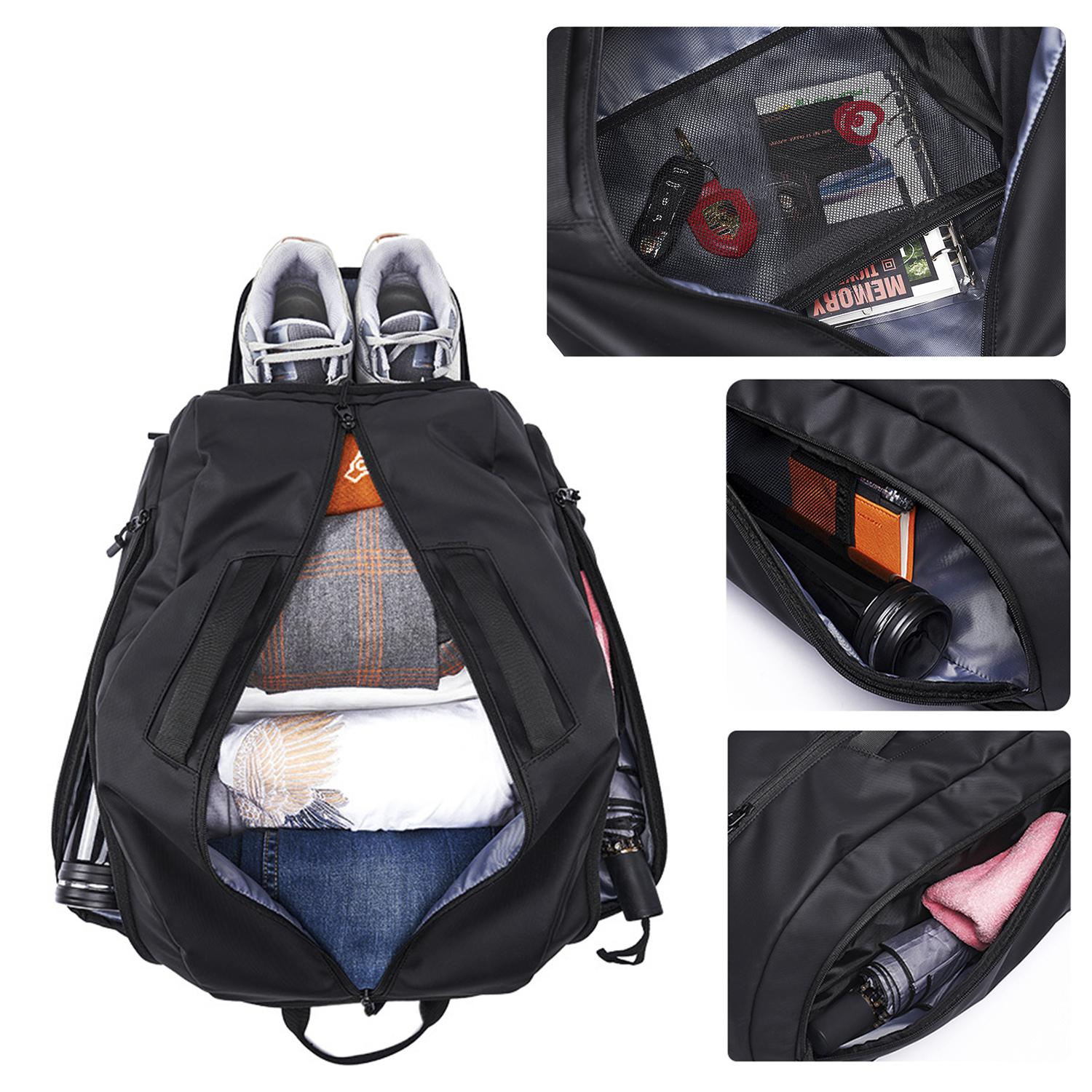 DAM Mochila multi compartimento con capa impermeable. Uso tipo bolsa. Laptop 17'' + Tablet 9,7''. 30x23x52 Cm. Color: Negro