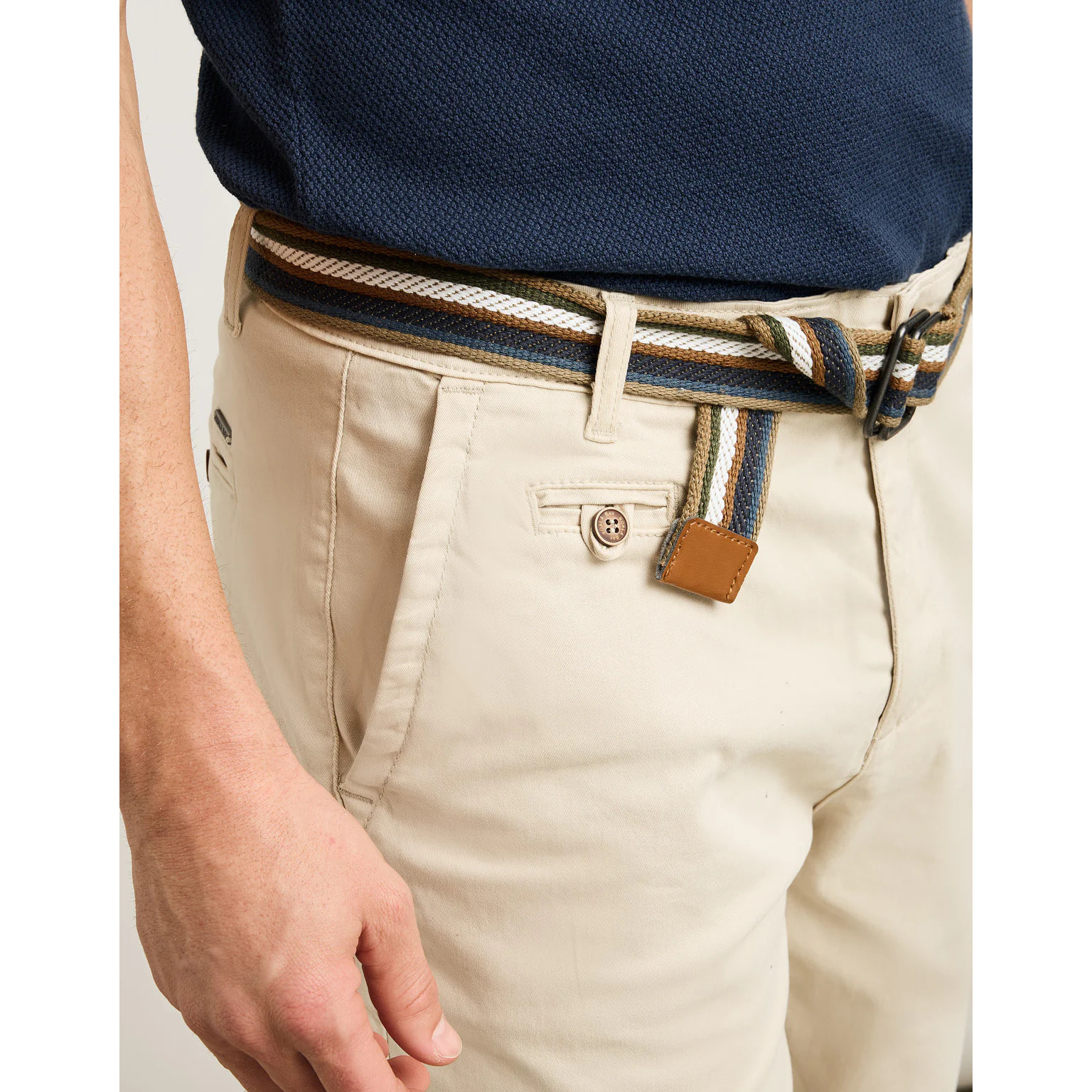 Bermuda Algodón con Cinturón Piedra - Esteban