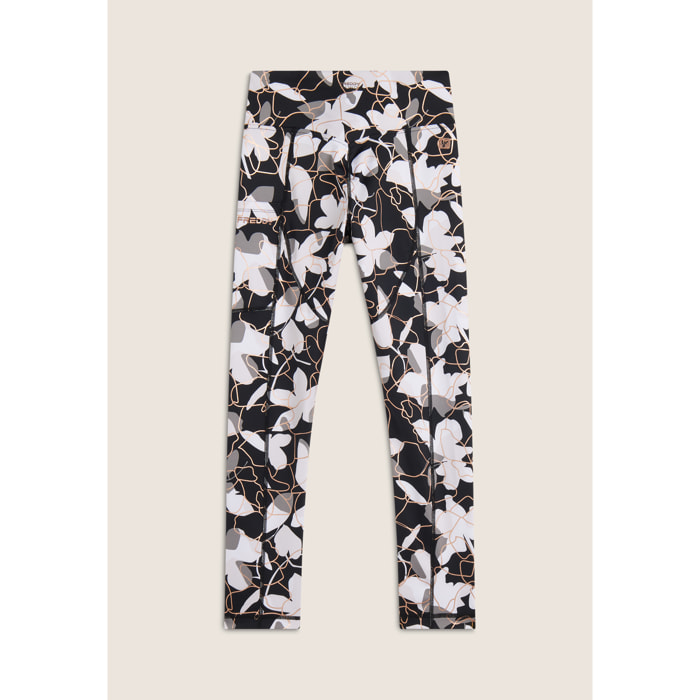 Leggings 7/8 vita alta in tessuto tecnico fantasia floreale