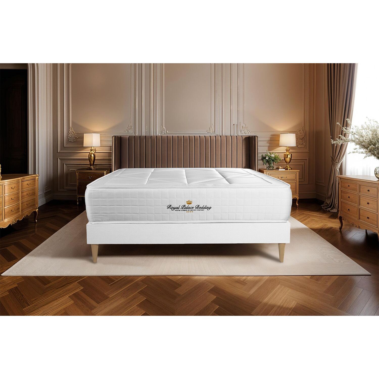 Ensemble 1p - Matelas Ressorts ensachés et mémoire de forme -  Maxi Epaisseur : 26cm - Confort : Équilibré - Windsor
