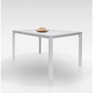 Tavolo allungabile in metallo verniciato e piano in laminato, 130 x 85 x 76, Bianco