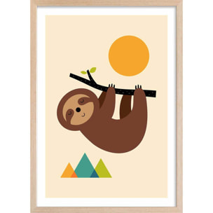 Affiche  slow life Affiche + cadre en bois - Chêne