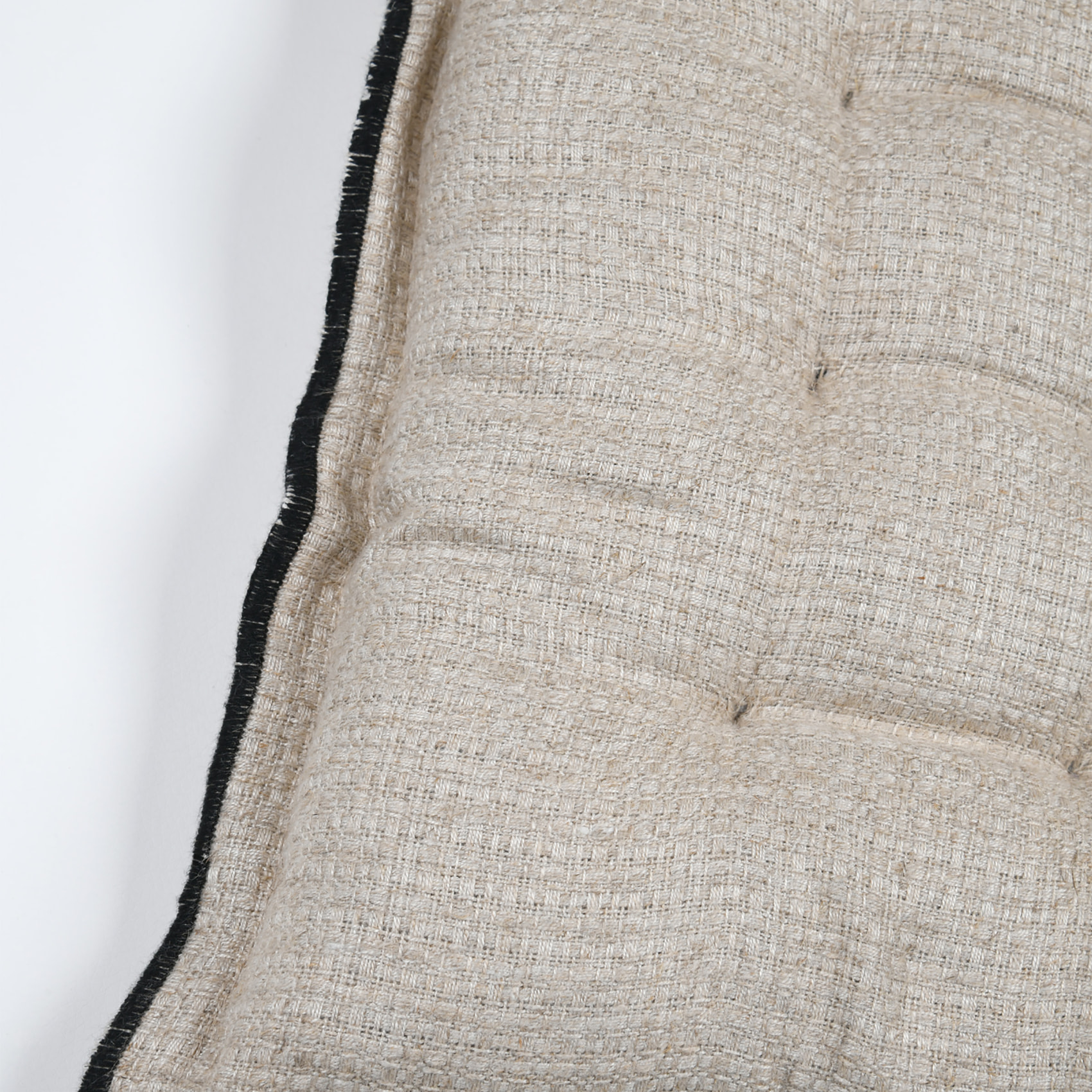 Galette de chaise en poly-lin avec finitions passepoil - Naturel