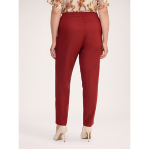 Fiorella Rubino - Pantaloni gamba dritta con coulisse - Marrone