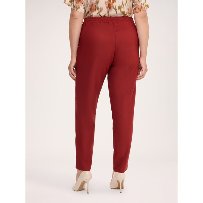 Fiorella Rubino - Pantaloni gamba dritta con coulisse - Marrone