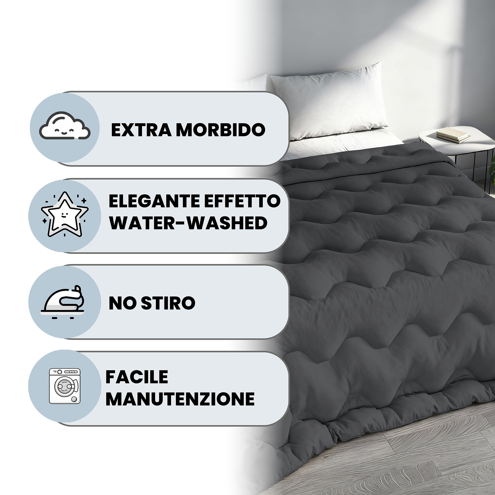 TRAPUNTA INVERNALE WATERWASHED MATRIMONIALE Made in Italy