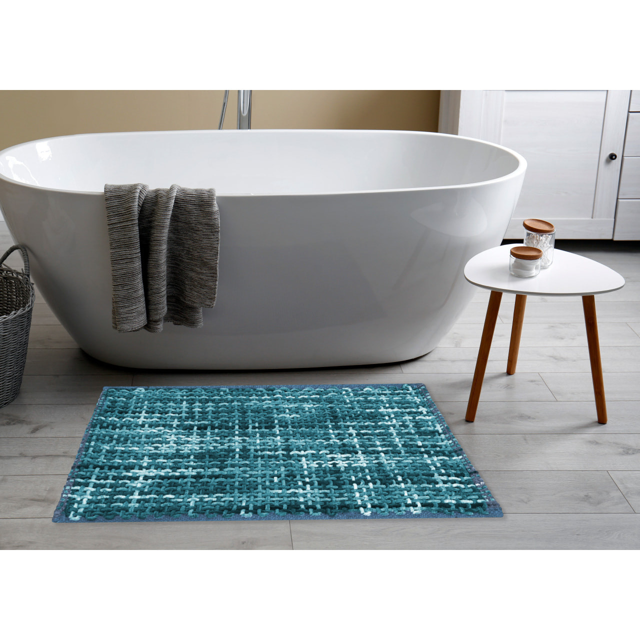 Tappeto Bagno Doccia Antiscivolo Super Assorbente Modello Plot Acqua