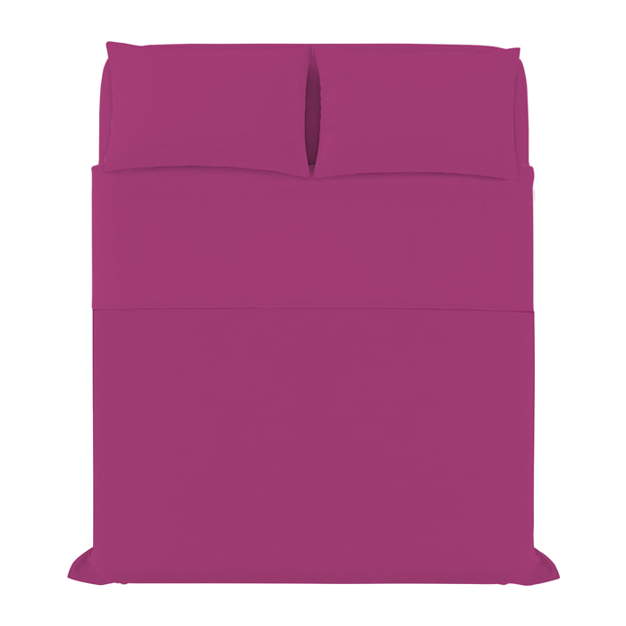 COMPLETO LETTO ELEGANT, 100% Microfibra, No Stiro - FUCSIA