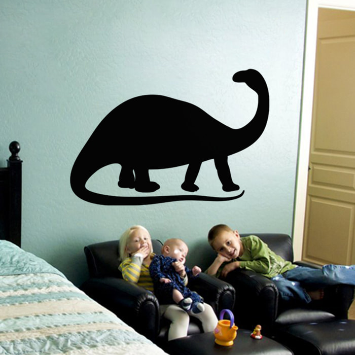 Sticker ardoise tableau noir - stickers muraux adhésif effaçable - SILHOUETTE DINOSAURE