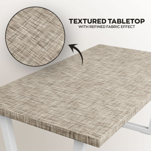 Tavolo da pranzo in legno e metallo con piedi trapezoid bianchi 160x90 cm Grigio Testurizzato