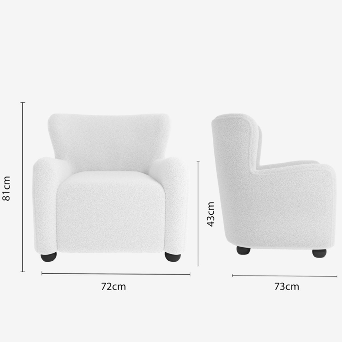 Fauteuil blanc effet laine bouclée