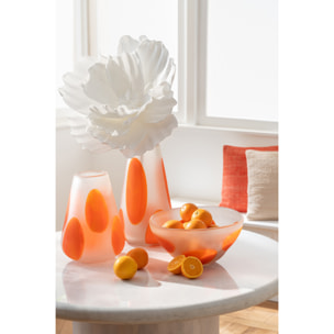 J-Line Photophore Pois - verre - orange foncé/transparent - large