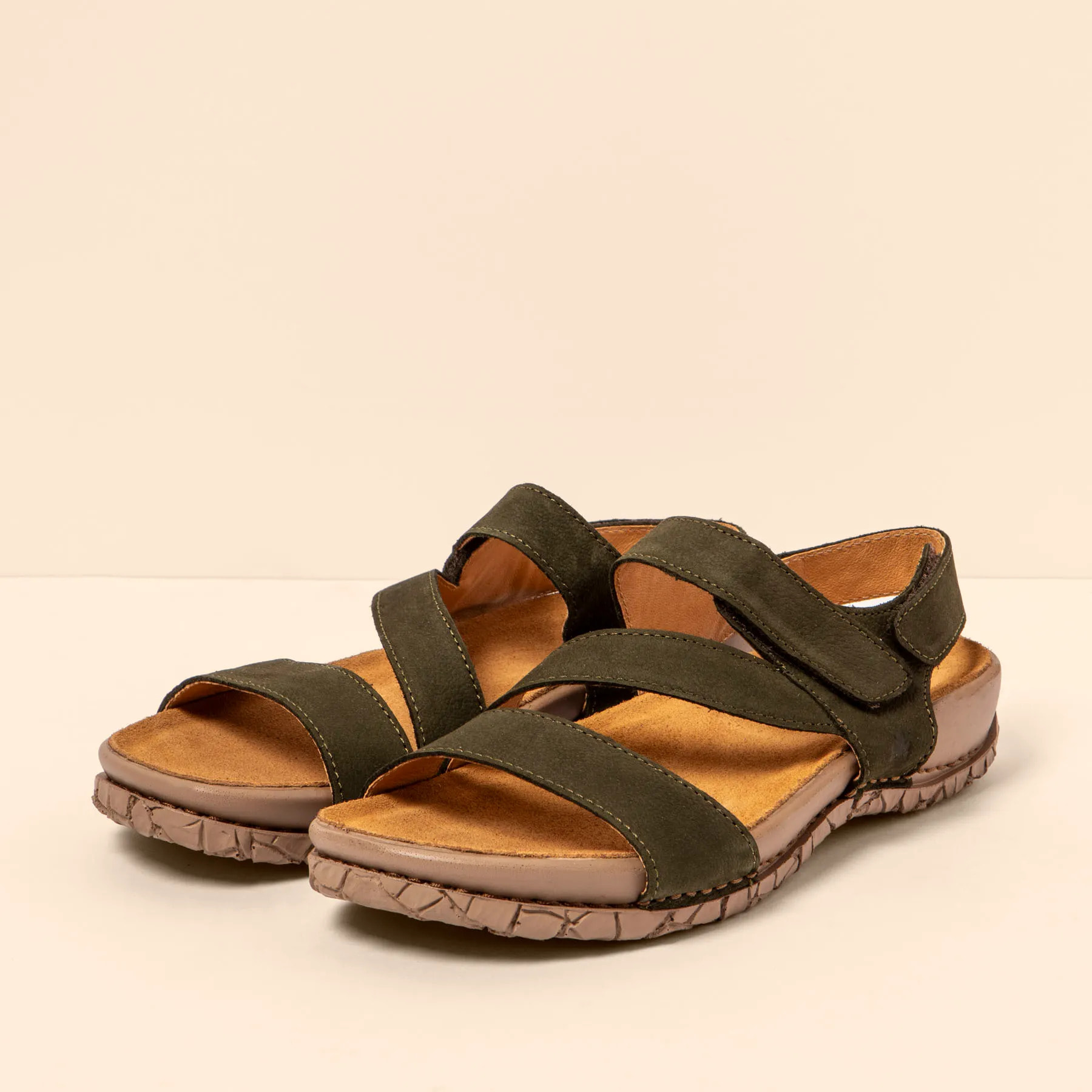 Sandalias N5860 NOBUCK LAVADO KAKI / TABERNAS color Kaki