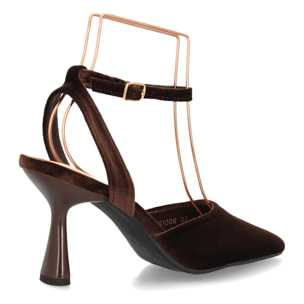 Zapato destalonado elegante con tiras aterciopelado