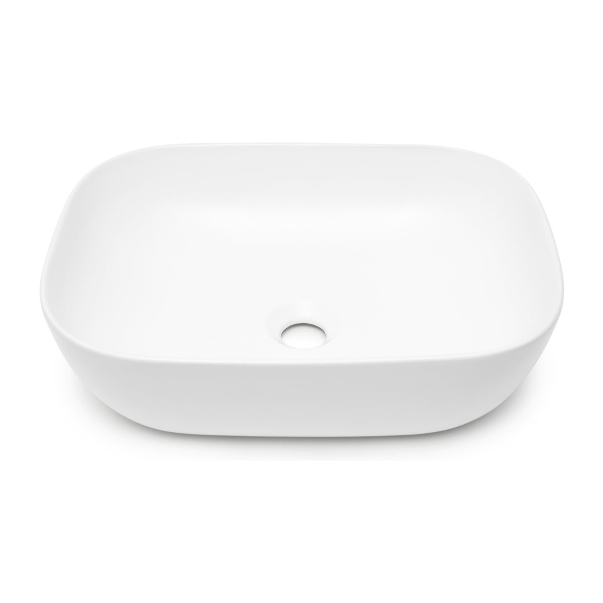 Vasque à poser rectangulaire en céramique 45,5 x 32,5 cm - blanc mat - sans trop-plein - SAT Infinitio