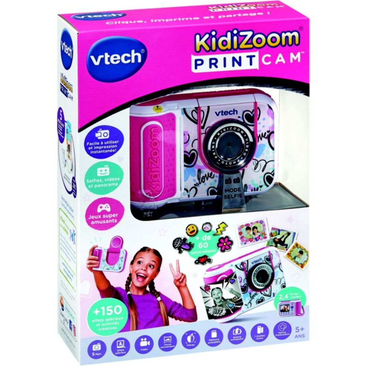 Appareil photo Instantané VTECH Kidizoom Print Cam rose