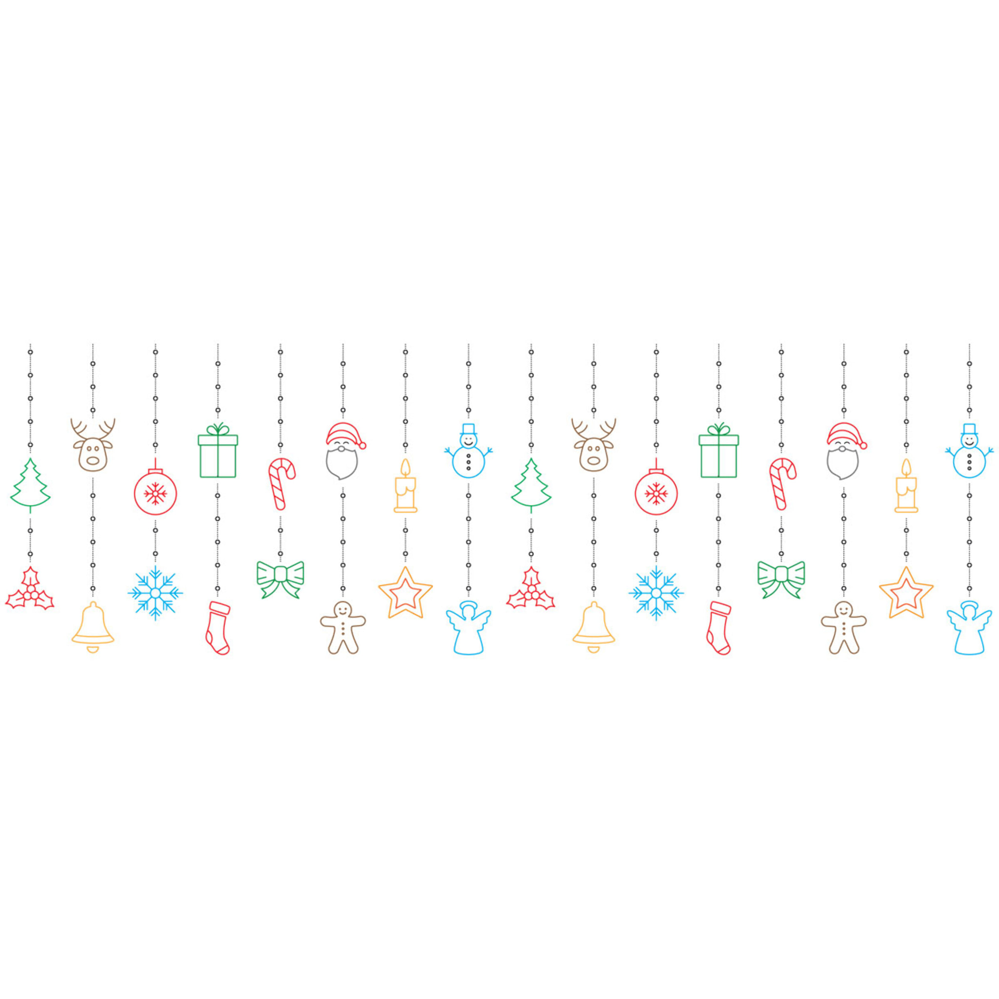 Sticker Noël guirlande - Autocollants stickers adhésifs noël - décoration fêtes
