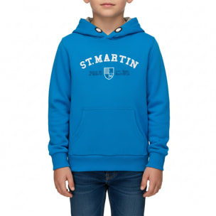 Felpa con cappuccio e stampa high denity Polo Club St Martin Blu