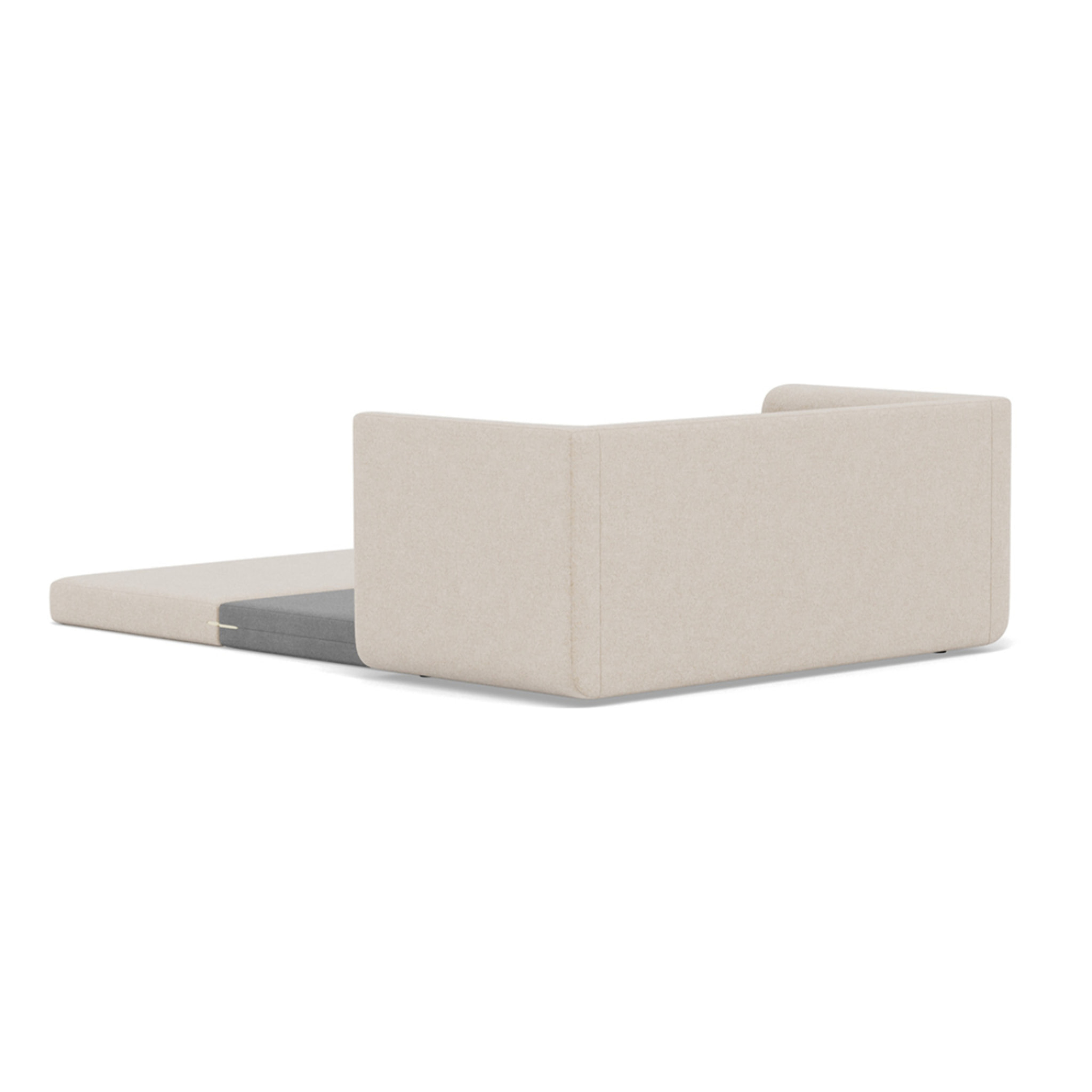 Isana - Canapé 2 places convertible déplimousse avec accoudoirs incurvés en tissu - Beige