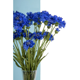 Fiordaliso Composto Da 3 Fiori. Altezza 65 Cm - Pezzi 12 - 10X65X3cm - Colore: Blu - Bianchi Dino - Fiori Artificiali