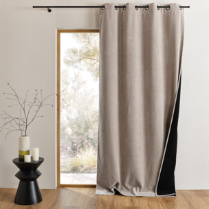 Rideau thermique et obscurcissant bouclette chinée - Taupe