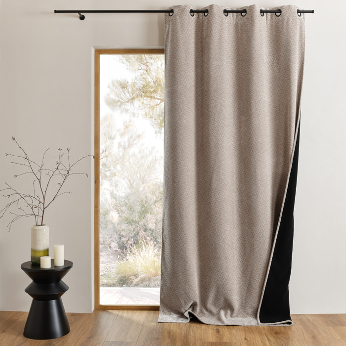 Rideau thermique et obscurcissant bouclette chinée - Taupe
