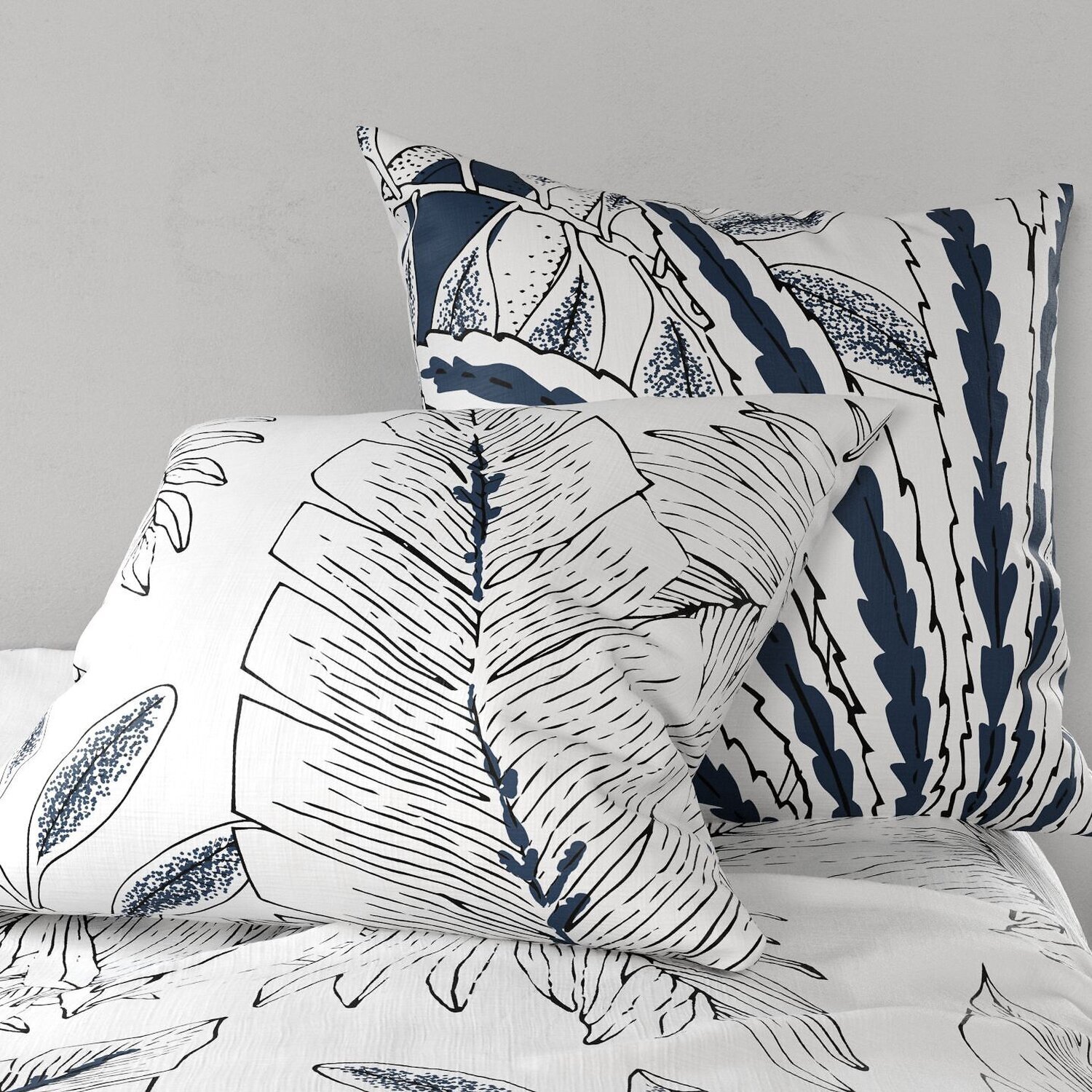 Parure de draps imprimé 100% coton - zanzibar - bleu